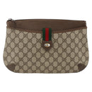 GUCCI GG Supreme Web Sherry Line Bag PVC Beige Gold 904 02 026 Auth BA11774-13