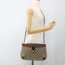 GUCCI GG Supreme Web Sherry Line Bag PVC Beige Gold 904 02 026 Auth BA11774-22