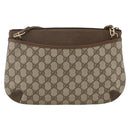 GUCCI GG Supreme Web Sherry Line Bag PVC Beige Gold 904 02 026 Auth BA11774-2