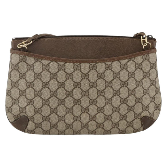 GUCCI GG Supreme Web Sherry Line Bag PVC Beige Gold 904 02 026 Auth BA11774