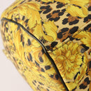Gianni Versace Boston Bag Canvas Yellow Gold Auth BA11776A-17