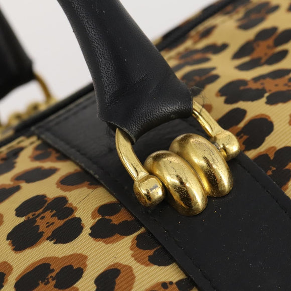 Gianni Versace Boston Bag Canvas Yellow Gold Auth BA11776A