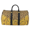 Gianni Versace Boston Bag Canvas Yellow Gold Auth BA11776A-13