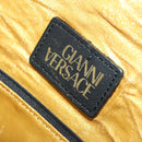 Gianni Versace Boston Bag Canvas Yellow Gold Auth BA11776A-22