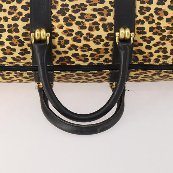 Gianni Versace Boston Bag Canvas Yellow Gold Auth BA11776A