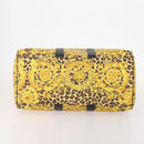 Gianni Versace Boston Bag Canvas Yellow Gold Auth BA11776A-5