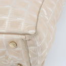 CHANEL New Travel Line Tote Bag Nylon Beige Gold CC Auth BA11779-10