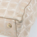 CHANEL New Travel Line Tote Bag Nylon Beige Gold CC Auth BA11779-12