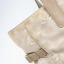 CHANEL New Travel Line Tote Bag Nylon Beige Gold CC Auth BA11779-14