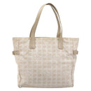 CHANEL New Travel Line Tote Bag Nylon Beige Gold CC Auth BA11779-2