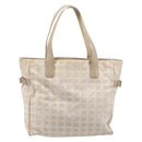 CHANEL New Travel Line Tote Bag Nylon Beige Gold CC Auth BA11779-3