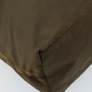 PRADA Hand Bag Nylon Khaki Silver Auth BA11783-14