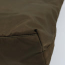 PRADA Hand Bag Nylon Khaki Silver Auth BA11783-15