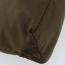 PRADA Hand Bag Nylon Khaki Silver Auth BA11783-16