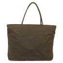 PRADA Hand Bag Nylon Khaki Silver Auth BA11783-2