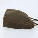 PRADA Hand Bag Nylon Khaki Silver Auth BA11783-3