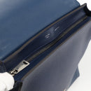 CELINE Trapeze Hand Bag Leather 2way Blue Silver Auth BA11785A-10