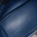 CELINE Trapeze Hand Bag Leather 2way Blue Silver Auth BA11785A-11