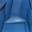 CELINE Trapeze Hand Bag Leather 2way Blue Silver Auth BA11785A-21