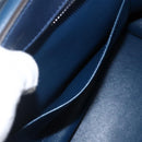 CELINE Trapeze Hand Bag Leather 2way Blue Silver Auth BA11785A-22