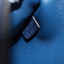 CELINE Trapeze Hand Bag Leather 2way Blue Silver Auth BA11785A-12