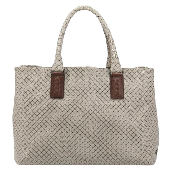 BOTTEGA VENETA Tote Bag PVC Canvas Gray Auth BA11786