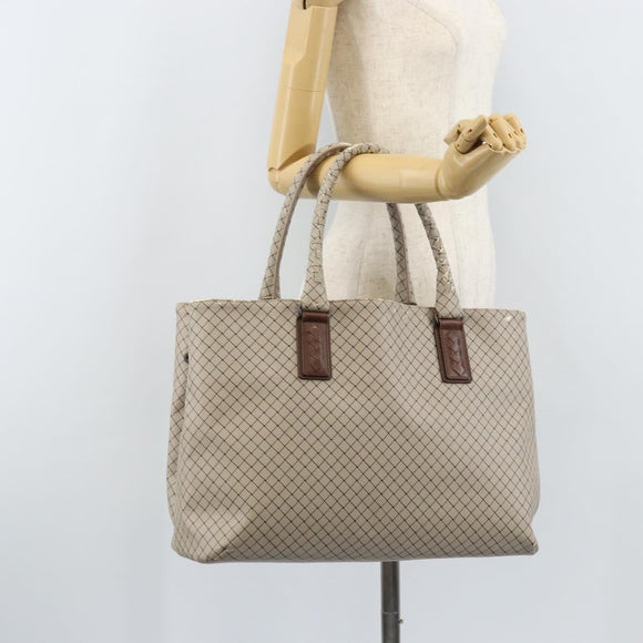 BOTTEGA VENETA Tote Bag PVC Canvas Gray Auth BA11786
