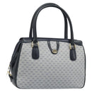 GUCCI Micro GG Supreme Hand Bag PVC Navy Gold Auth BA11789-1