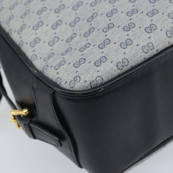 GUCCI Micro GG Supreme Hand Bag PVC Navy Gold Auth BA11789