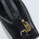 GUCCI Micro GG Supreme Hand Bag PVC Navy Gold Auth BA11789-15