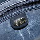 GUCCI Micro GG Supreme Hand Bag PVC Navy Gold Auth BA11789-16