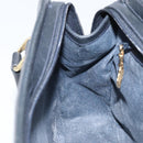 GUCCI Micro GG Supreme Hand Bag PVC Navy Gold Auth BA11789-19