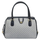 GUCCI Micro GG Supreme Hand Bag PVC Navy Gold Auth BA11789-2