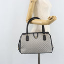 GUCCI Micro GG Supreme Hand Bag PVC Navy Gold Auth BA11789-23