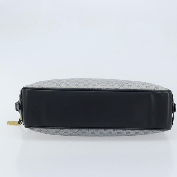 GUCCI Micro GG Supreme Hand Bag PVC Navy Gold Auth BA11789
