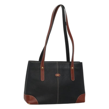 BALLY Shoulder Bag Leather Black Auth BA1179