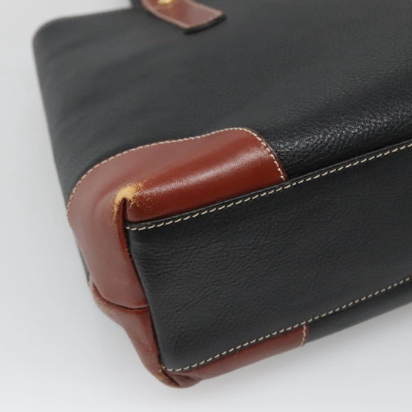 BALLY Shoulder Bag Leather Black Auth BA1179