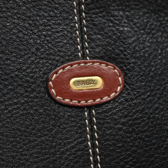 BALLY Shoulder Bag Leather Black Auth BA1179