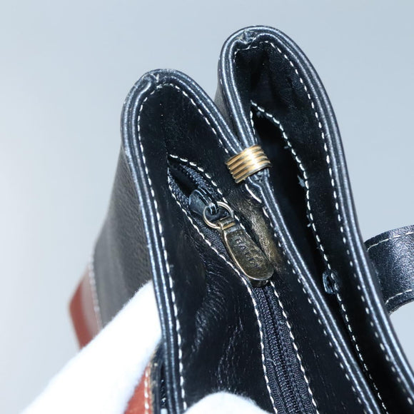 BALLY Shoulder Bag Leather Black Auth BA1179