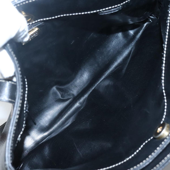 BALLY Shoulder Bag Leather Black Auth BA1179