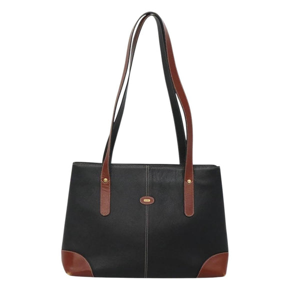 BALLY Shoulder Bag Leather Black Auth BA1179