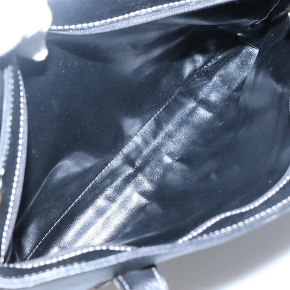 BALLY Shoulder Bag Leather Black Auth BA1179