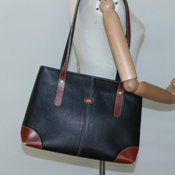 BALLY Shoulder Bag Leather Black Auth BA1179
