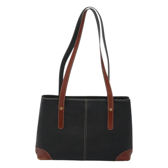 BALLY Shoulder Bag Leather Black Auth BA1179