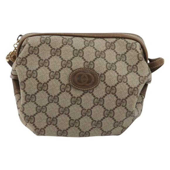 GUCCI GG Supreme Shoulder Bag PVC Beige Gold 007 37 5770 Auth BA11790