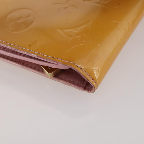 LOUIS VUITTON Monogram Vernis Walker Wallet Marshmallow Pink M91035 Auth BA11791