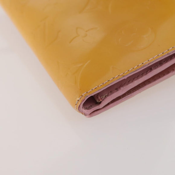LOUIS VUITTON Monogram Vernis Walker Wallet Marshmallow Pink M91035 Auth BA11791