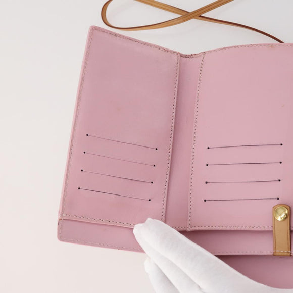 LOUIS VUITTON Monogram Vernis Walker Wallet Marshmallow Pink M91035 Auth BA11791