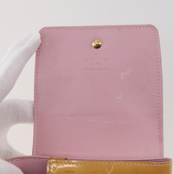 LOUIS VUITTON Monogram Vernis Walker Wallet Marshmallow Pink M91035 Auth BA11791