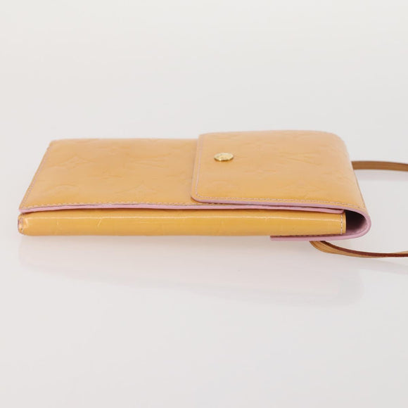LOUIS VUITTON Monogram Vernis Walker Wallet Marshmallow Pink M91035 Auth BA11791